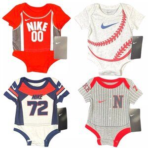 Nike Newborn Baby Boys Baseball Football Baseball Jersey Bodysuit Multi Lot of 4